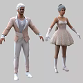 Man With White Hair In Light Brown Blazer White Shirt White Pants And White Shoes