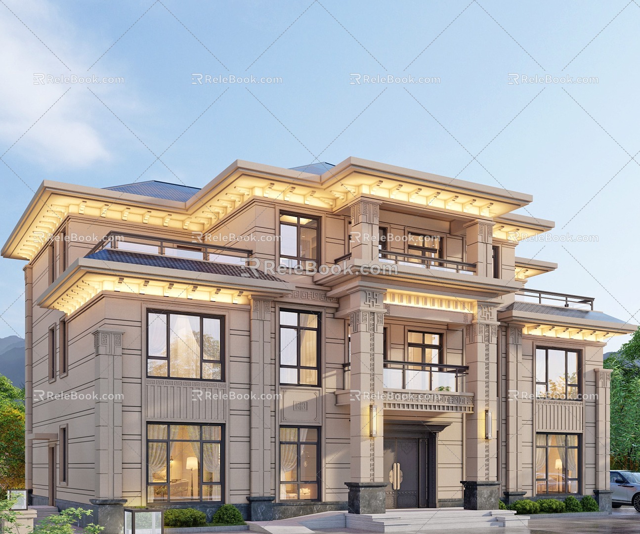 New Chinese Villa 3d model