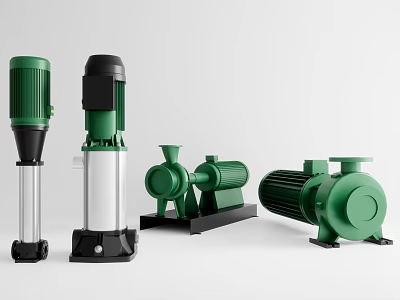 Green Industrial Equipment Various Pumps With Different Designs And Structures For Industry 3d model