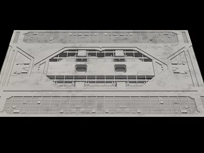 Industrial Equipment Heavy Duty Metal Platform With Grid Design And Functional Holes 3d model