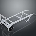White Utility Cart With Four Sturdy Wheels For Industrial Equipment Transport