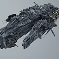 Massive Futuristic Sci-Fi Spaceship With Metallic Surface And Intricate Structural Details 3d model