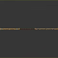 Ornate Golden Accented Weapon With Blue Patterns And Long Handle Design 3d model