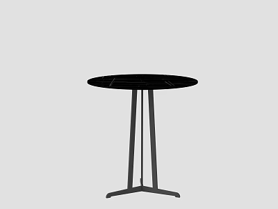 Modern Black Circular Side Table With Three Metal Legs Design 3d model