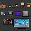 Vintage and Modern Televisions Collection from Different Eras Various Styles 3d model