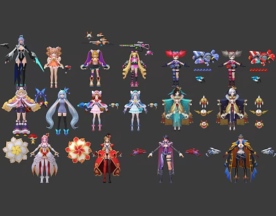 Modern Game Character Character Fashion Fashion Cartoon Weapons Future 3d model