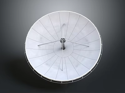 Public Facility Circular Satellite Dish Antenna Featuring Radial Panel Design Structure 3d model