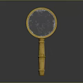 Vintage Golden Magnifying Glass With Ornate Handle And Clear Lens
