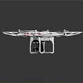 White Smart Drone with Four Propellers and Mounted Camera for Aerial Photography