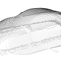 Car Showroom Interior Featuring Modern Blue Line Car Outline Design Sketch