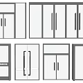 Various Modern Glass Door Designs With Different Handle And Frame Styles 3d model