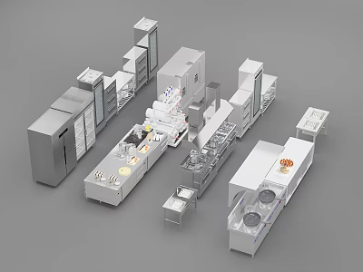 Modern console back kitchen console 3d model