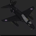 Black Military Fighter Jet With 851 T Markings Roundels And Lightning Emblem