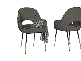 modern dining chair gray 3d model