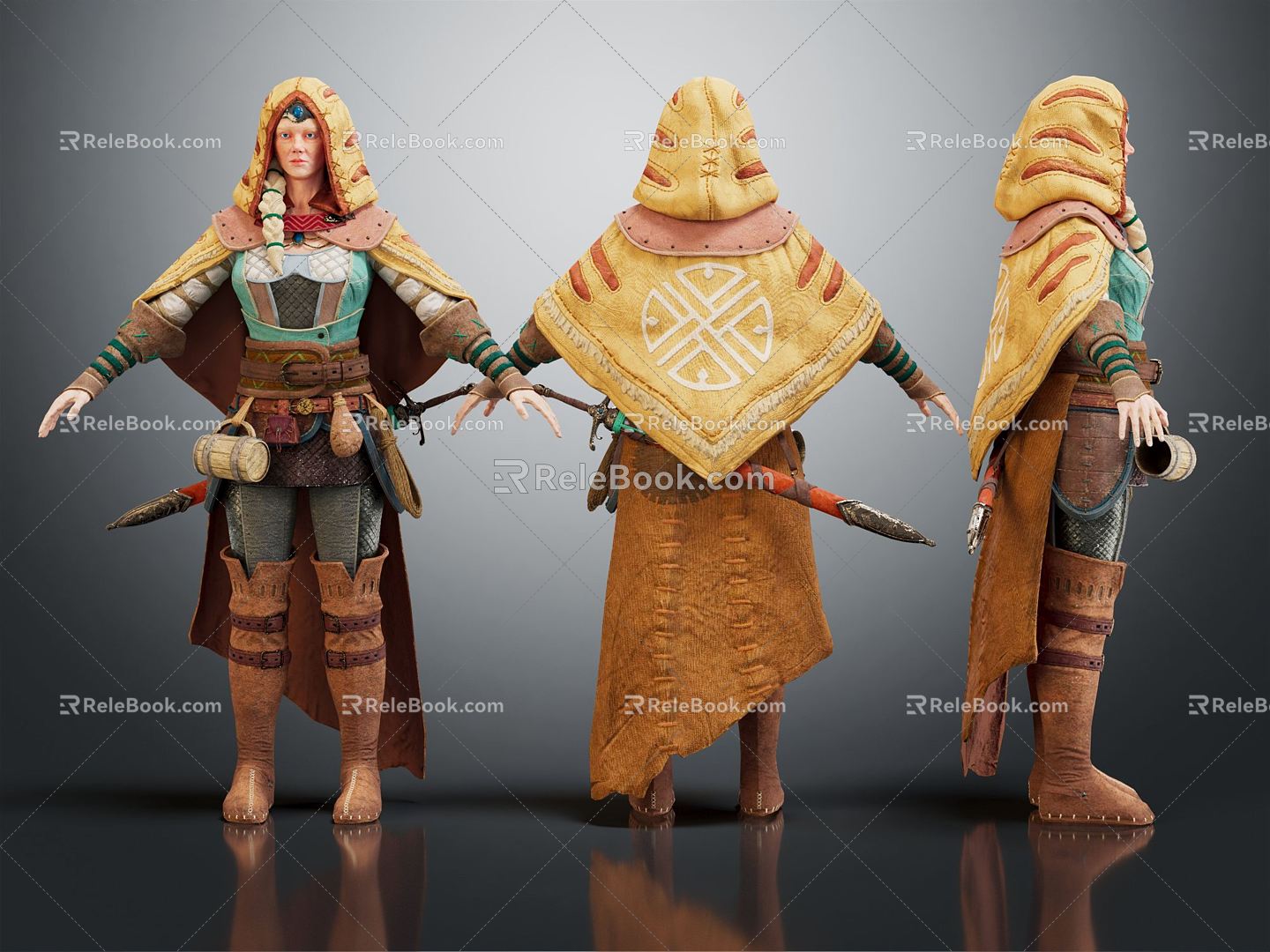 Modern game character nomad nomad warrior 3d model