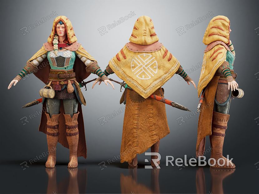 Modern game character nomad nomad warrior model