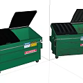 Public Facilities Green Trash Bins With Lids For Waste Disposal Management