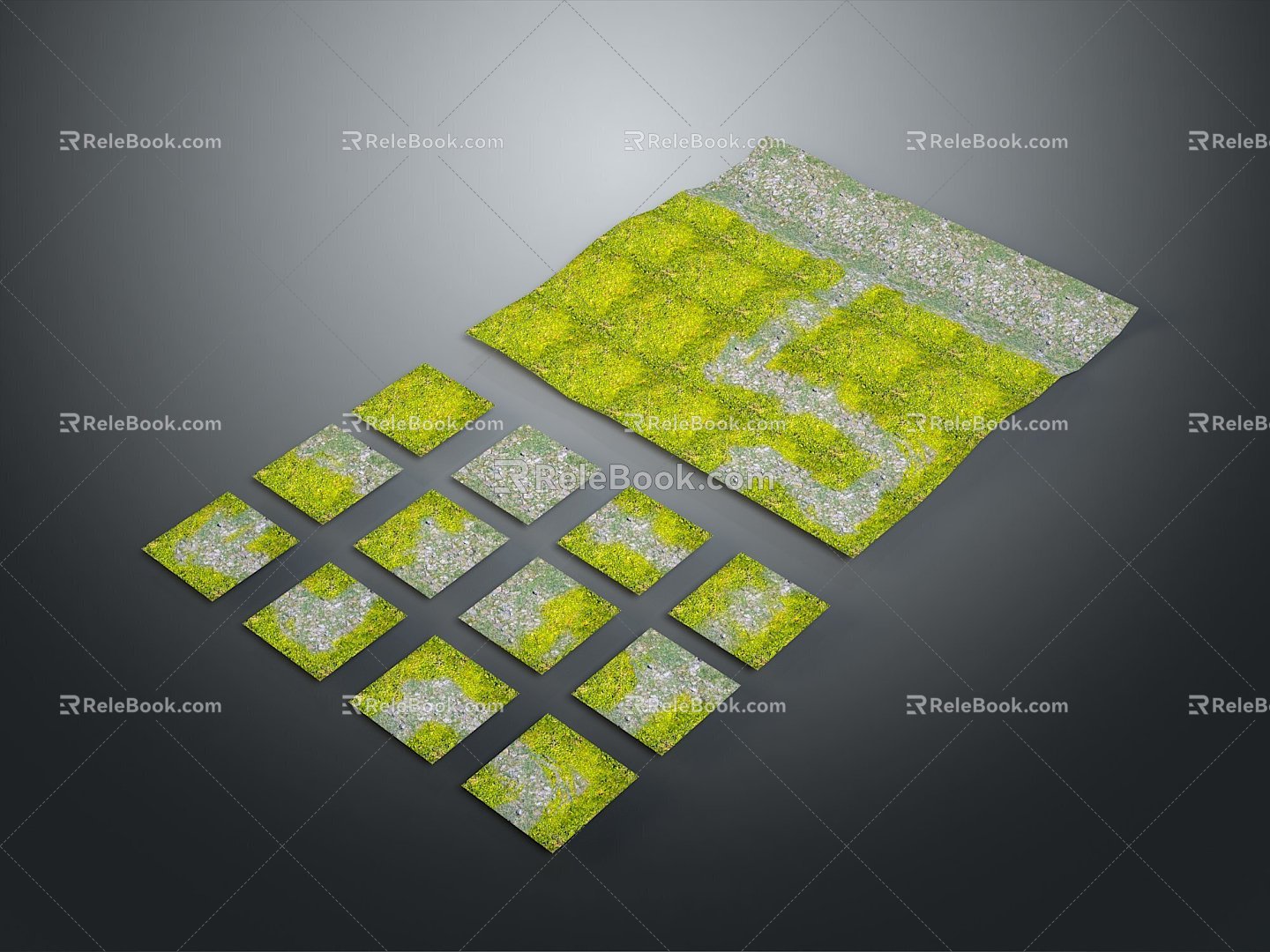 Land House Base Farmland Sand Pile Field Land Base Pastoral Courtyard 3d model