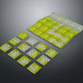 Scenic Landscape Design Featuring Green And Gray Tiles With Path Pattern And Multiple Small Tiles 3d model