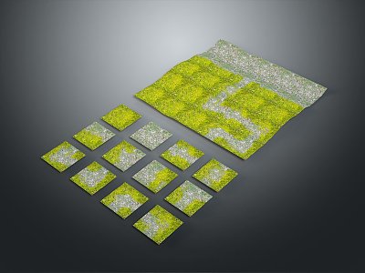 Land House Base Farmland Sand Pile Field Land Base Pastoral Courtyard 3d model