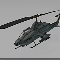 Military Light Green Helicopter 3D Model With Rotors Cockpit And Weapon Systems