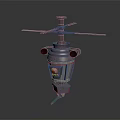 Mechanical Creature Model With Propeller Wings And Metal Structure Design 3d model