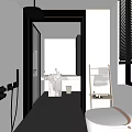 Modern Bathroom Interior With Marble Countertop Large Mirror Tiled Walls Lighting And Bathtub
