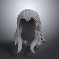 Game and Movie Character 3D Head Model with Long Flowing Hair Sculpture