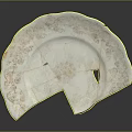 Artistic White Sculpture Carving With Intricate Patterns And Fan Shaped Design