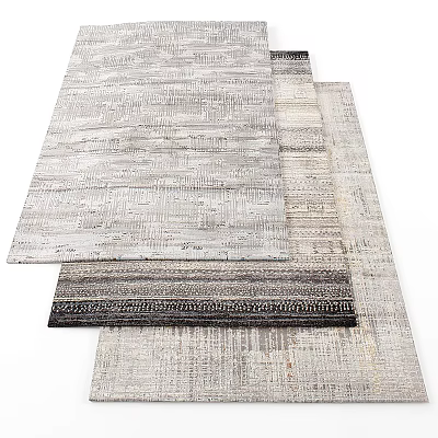 Textured Neutral Square Rugs With Layered Gray Patterns And Woven Textures For Modern Living Spaces 3d model