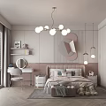 Cozy Kids Room Interior With Pink Walls Chandelier Decorative Mirror And Teddy Bears