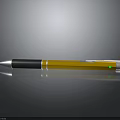 Electronic Pen With Yellow Black Body Silver Tip Cap And Green Indicator Light
