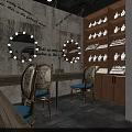 Modern Bridal Wedding Dress Store With Illuminated Window And Wedding Gown