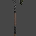 Medieval Battle Axe Featuring Wooden Handle Leather Wrapping And Sharp Metal Blade
