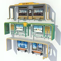 Bus stop board Billboard 3d model