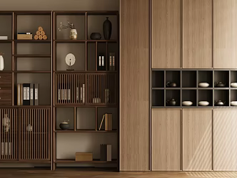 New Chinese Style Antique Rack Solid Wood Storage Rack Solid Wood Antique Rack Tea Room Antique Rack Tea Cabinet Tea Set Storage Cabinet 3d model