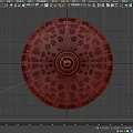 Sci Fi Flying Saucer Model With Disc Shaped Body Top Antenna And Textured Surface