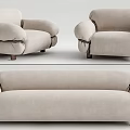 Modern Combination Sofa Multiplayer Sofa Single Sofa 3d model