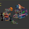 Hyundai Homemade Armed Vehicle Modified Vehicle Modified Chariot 3d model