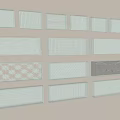 Wall Mounted Glass Partitions With Various Textures And Different Designs 3d model