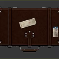 Vintage Brown Leather Suitcase With Metal Buckles Leather Straps And Vintage Labels