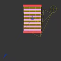 Ancient Manuscript with Yellow Paper Grid Lines and Red Gold Decorative Border