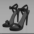 Minimalist Gray Open Toe Stiletto Sandals With Buckle Strap And Platform Sole