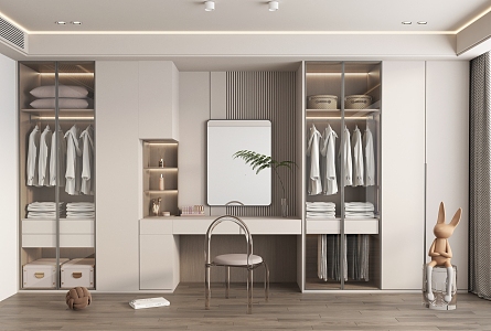 modern wardrobe cream wardrobe 3d model