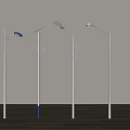 Outdoor Street Lights with Solar Panels White Poles and Different Designs