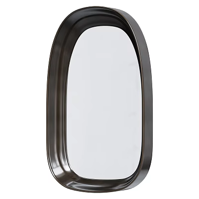 Stylish Modern Oval Wall Mirror With Black Frame For Home Decor 3d model