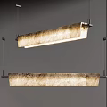 Modern Long Chandelier With Natural Texture And Metal Frame For Interior Decor