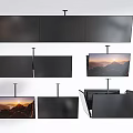 Multiple Modern Suspended TVs in Various Display Styles and Configurations 3d model