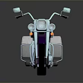 Purple Classic Motorcycle With Silver Accents White Seat And Reflection On Dark Surface