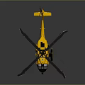 Highly Detailed Yellow Helicopter With Extended Rotors Sleek Fuselage And Dark Background